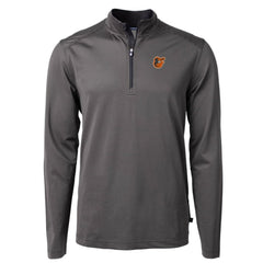 Baltimore Orioles Cutter & Buck Virtue Eco Pique Micro Stripe Big & Tall Recycled Quarter-Zip Pullover Top - MLB