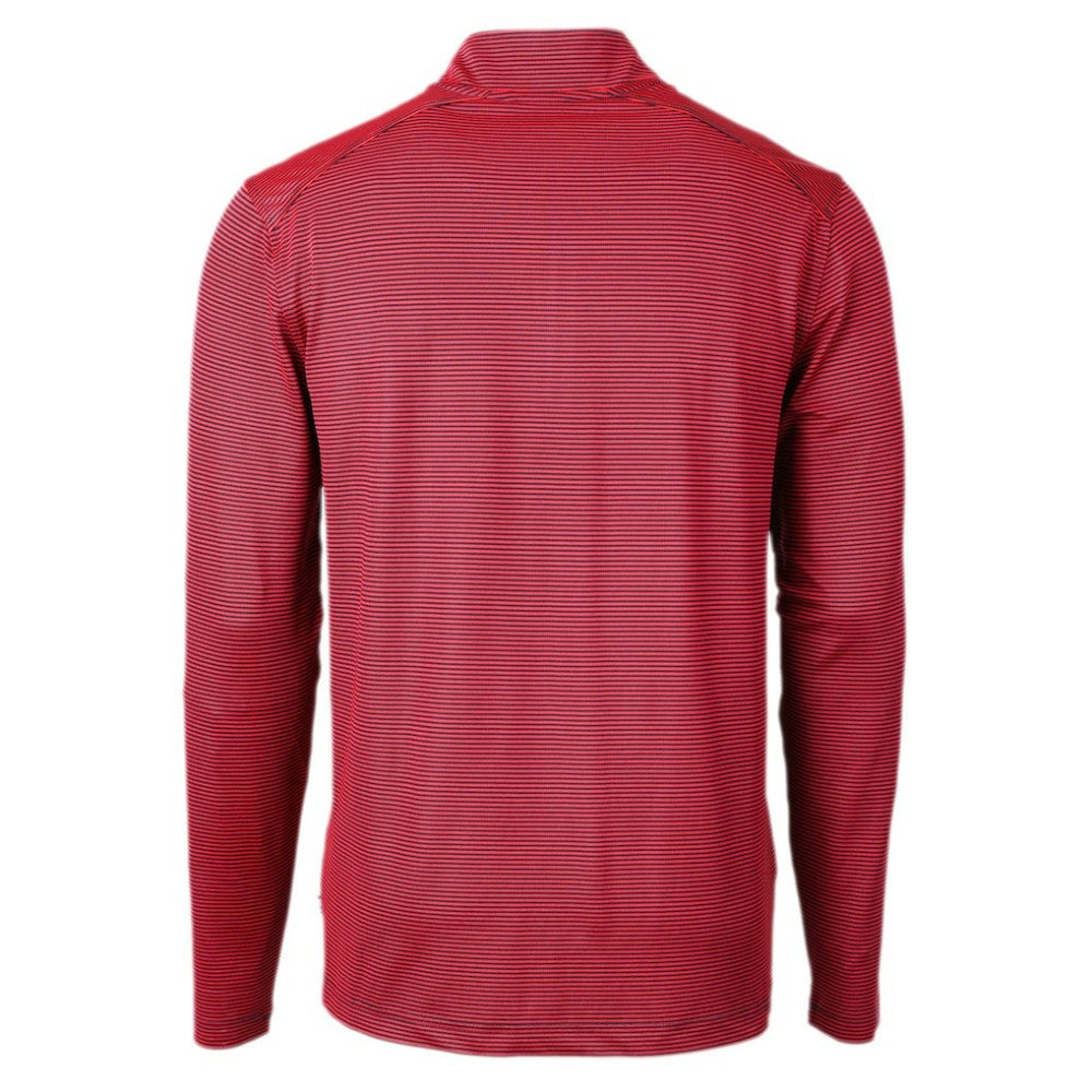 Chicago Cubs Cutter & Buck Virtue Eco Pique Micro Stripe Big & Tall Recycled Quarter-Zip Pullover Top - MLB