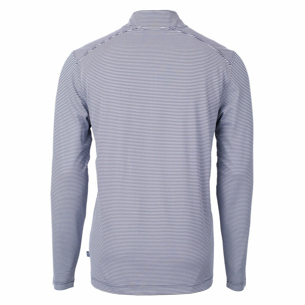Cleveland Guardians Cutter & Buck Virtue Eco Pique Micro Stripe Big & Tall Recycled Quarter-Zip Pullover Top - MLB