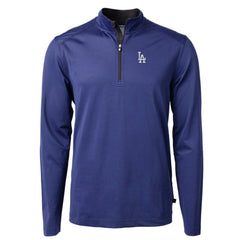 Los Angeles Dodgers Cutter & Buck Virtue Eco Pique Micro Stripe Big & Tall Recycled Quarter-Zip Pullover Top - MLB