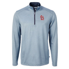 St. Louis Cardinals Cutter & Buck Virtue Eco Pique Micro Stripe Big & Tall Recycled Quarter-Zip Pullover Top - MLB