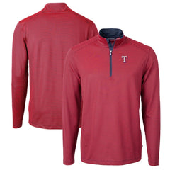 Texas Rangers Cutter & Buck Virtue Eco Pique Micro Stripe Big & Tall Recycled Quarter-Zip Pullover Top - MLB