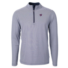 Washington Nationals Cutter & Buck Virtue Eco Pique Micro Stripe Big & Tall Recycled Quarter-Zip Pullover Top - MLB