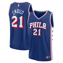 Joel Embiid Philadelphia 76ers Fast Break Replica Jersey Icon Edition Royal - NBA