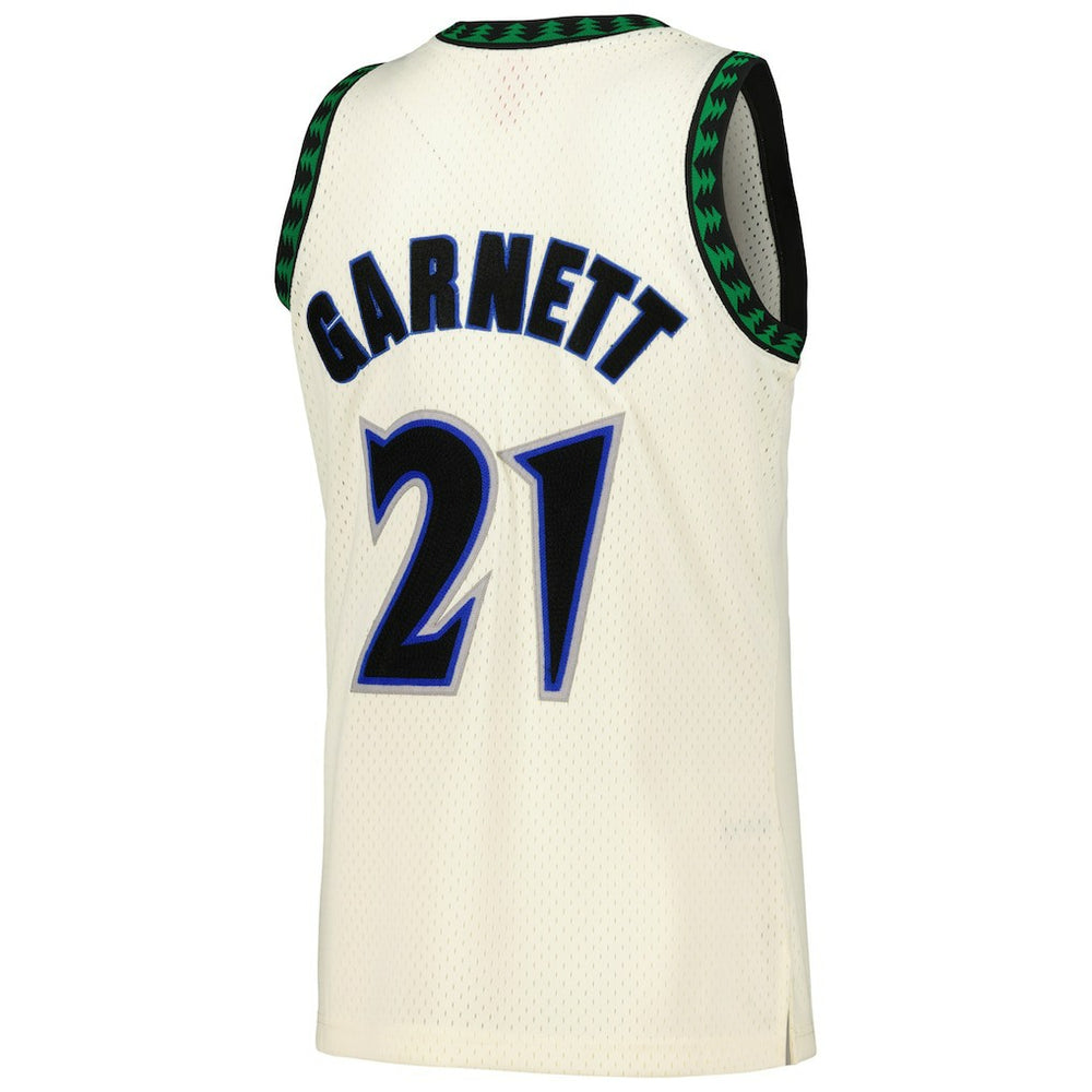 Kevin Garnett Minnesota Timberwolves Chainstitch Swingman Jersey Cream - NBA