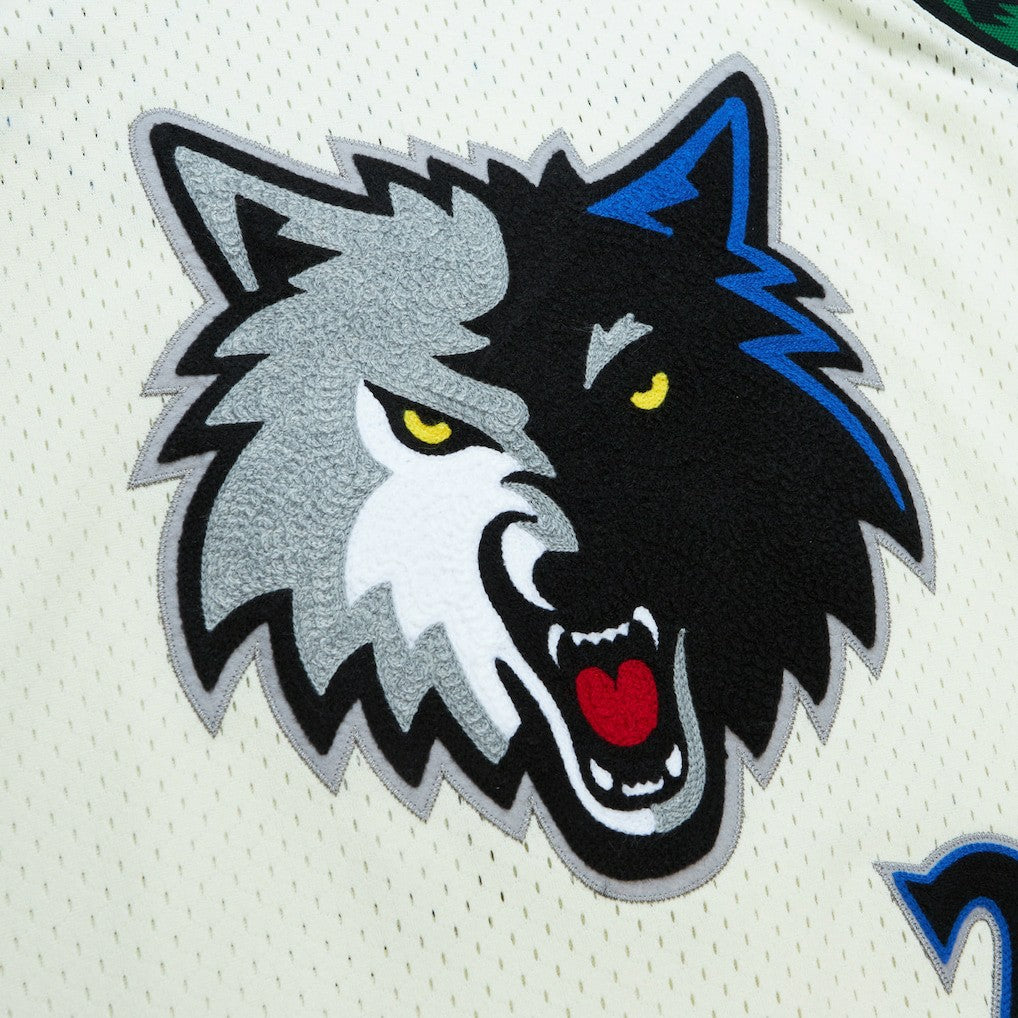 Kevin Garnett Minnesota Timberwolves Chainstitch Swingman Jersey Cream - NBA
