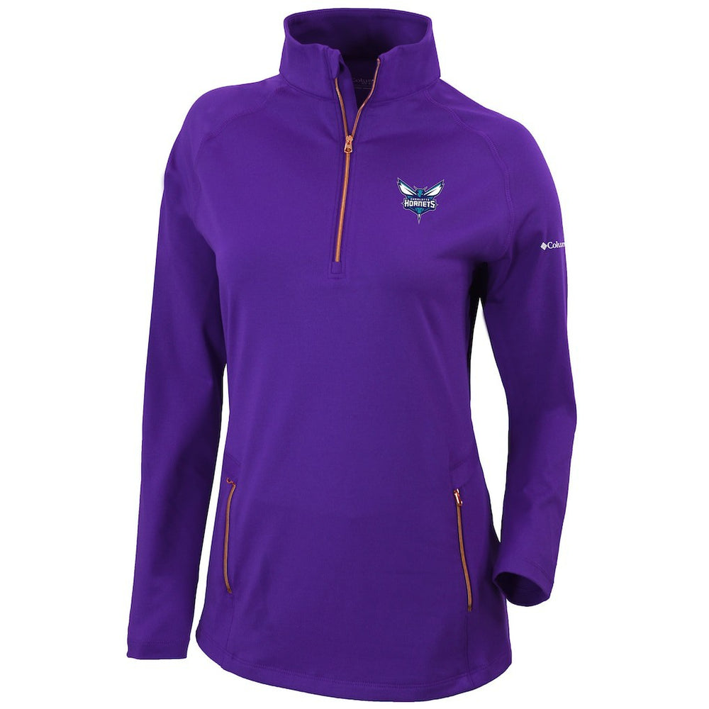 Charlotte Hornets Women's Omni-Wick Outward Nine Quarter-Zip Pullover Top Purple - NBA