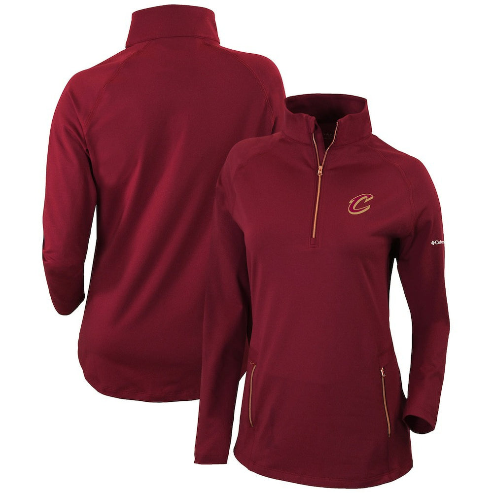 Cleveland Cavaliers Women's Omni-Wick Outward Nine Quarter-Zip Pullover Top Burgundy - NBA