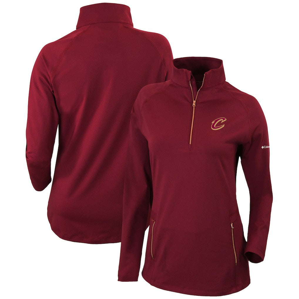 Cleveland Cavaliers Women's Omni-Wick Outward Nine Quarter-Zip Pullover Top Burgundy - NBA