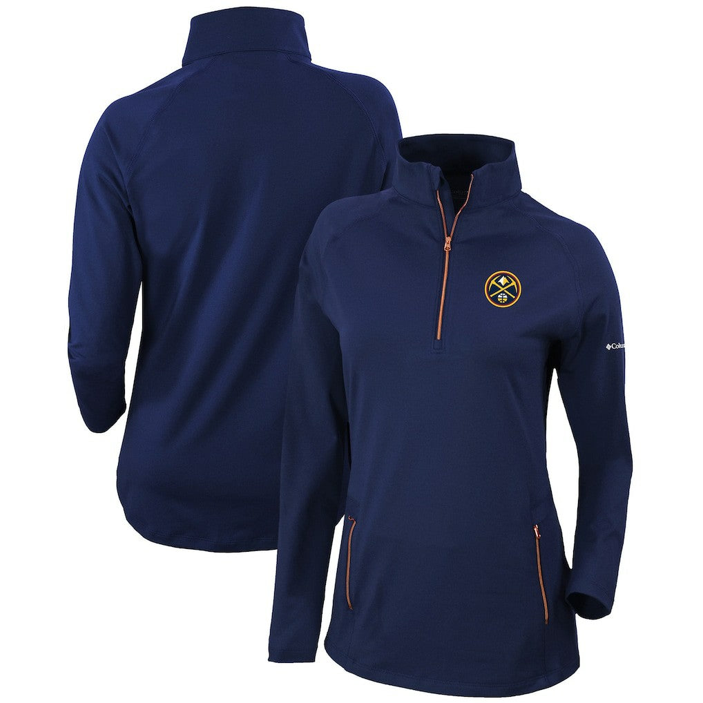 Denver Nuggets Women's Omni-Wick Outward Nine Quarter-Zip Pullover Top Navy - NBA