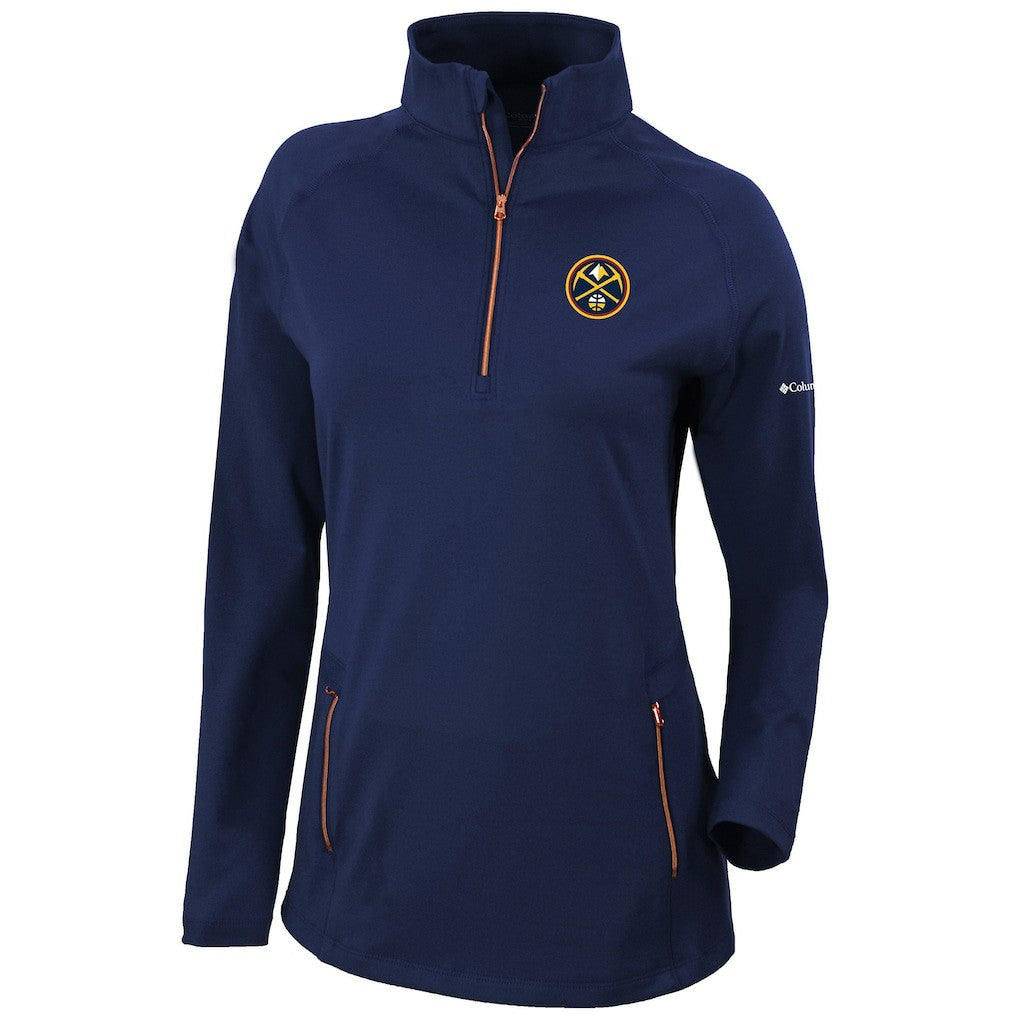 Denver Nuggets Women's Omni-Wick Outward Nine Quarter-Zip Pullover Top Navy - NBA