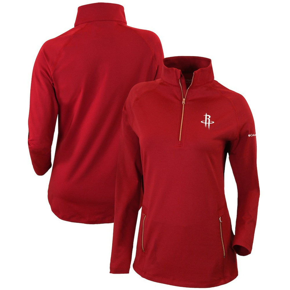 Houston Rockets Women's Omni-Wick Outward Nine Quarter-Zip Pullover Top Red - NBA