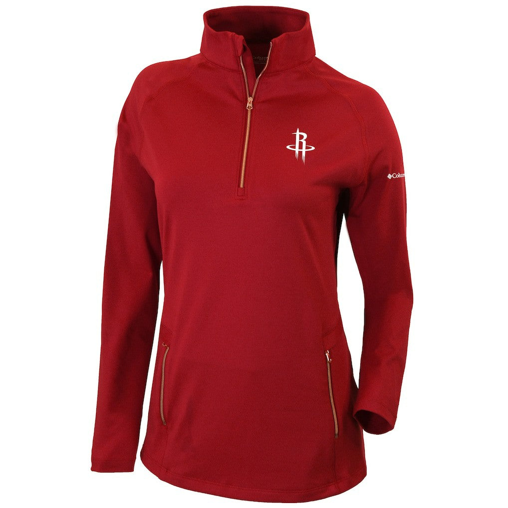 Houston Rockets Women's Omni-Wick Outward Nine Quarter-Zip Pullover Top Red - NBA