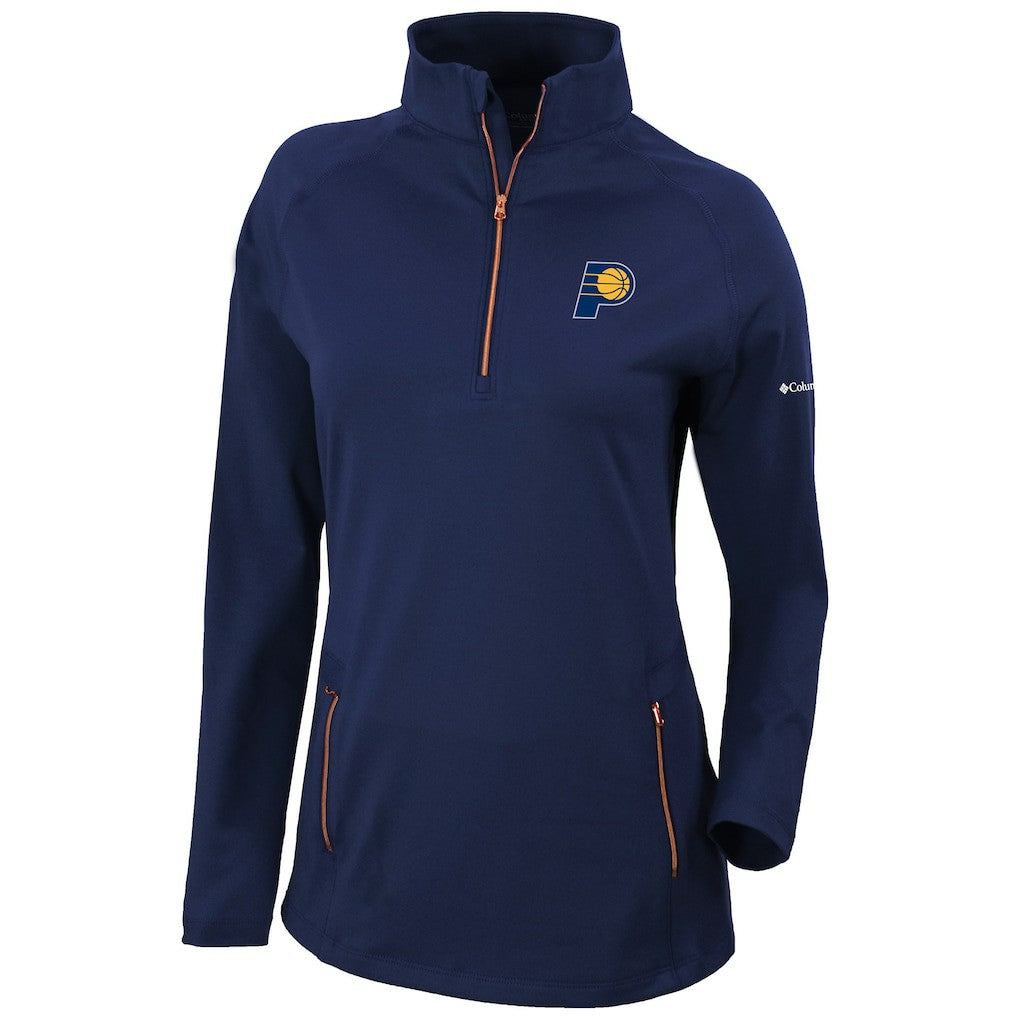 Indiana Pacers Women's Omni-Wick Outward Nine Quarter-Zip Pullover Top Navy - NBA
