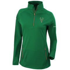 Milwaukee Bucks Women's Omni-Wick Outward Nine Quarter-Zip Pullover Top Forest Green - NBA