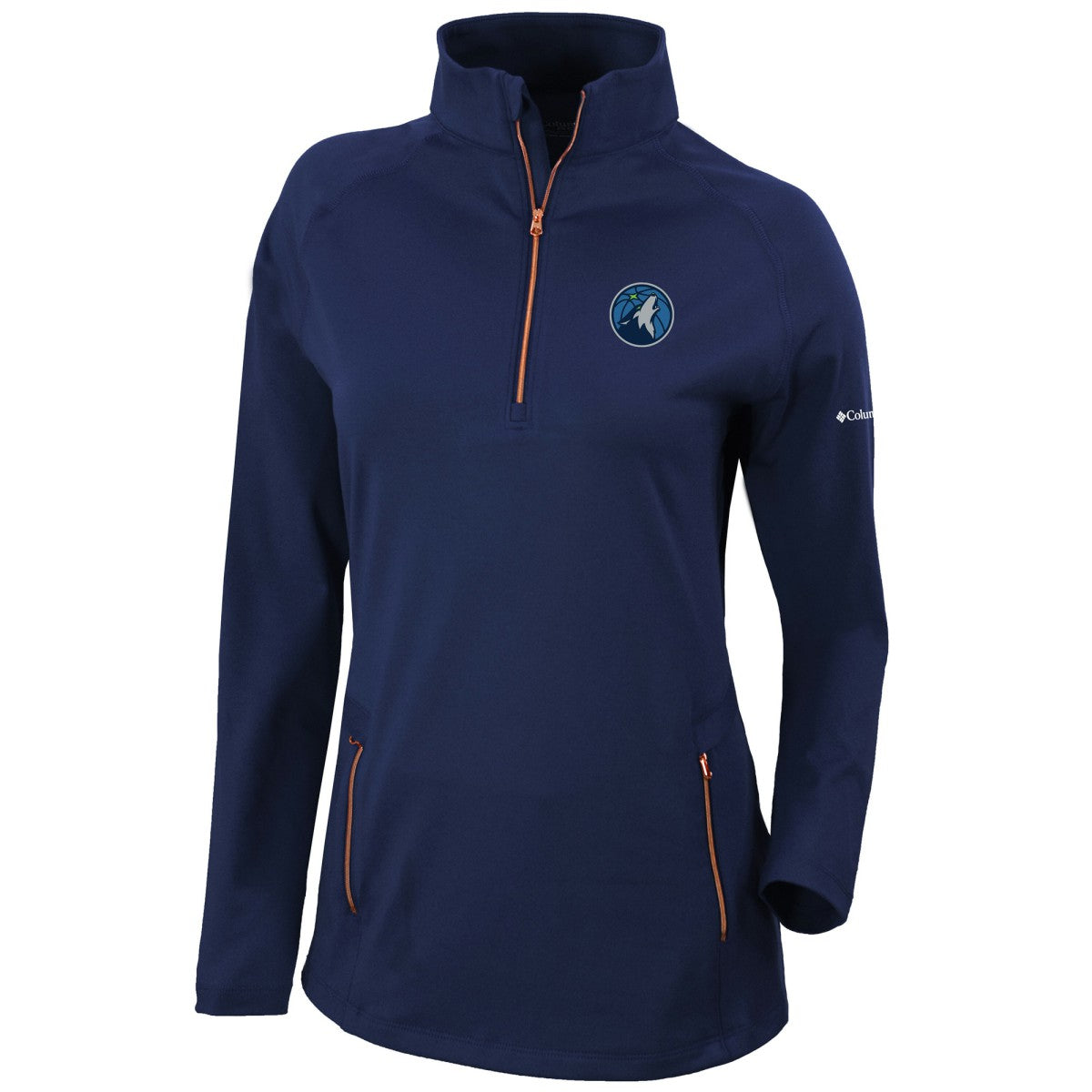 Minnesota Timberwolves Women's Omni-Wick Outward Nine Quarter-Zip Pullover Top Navy - NBA