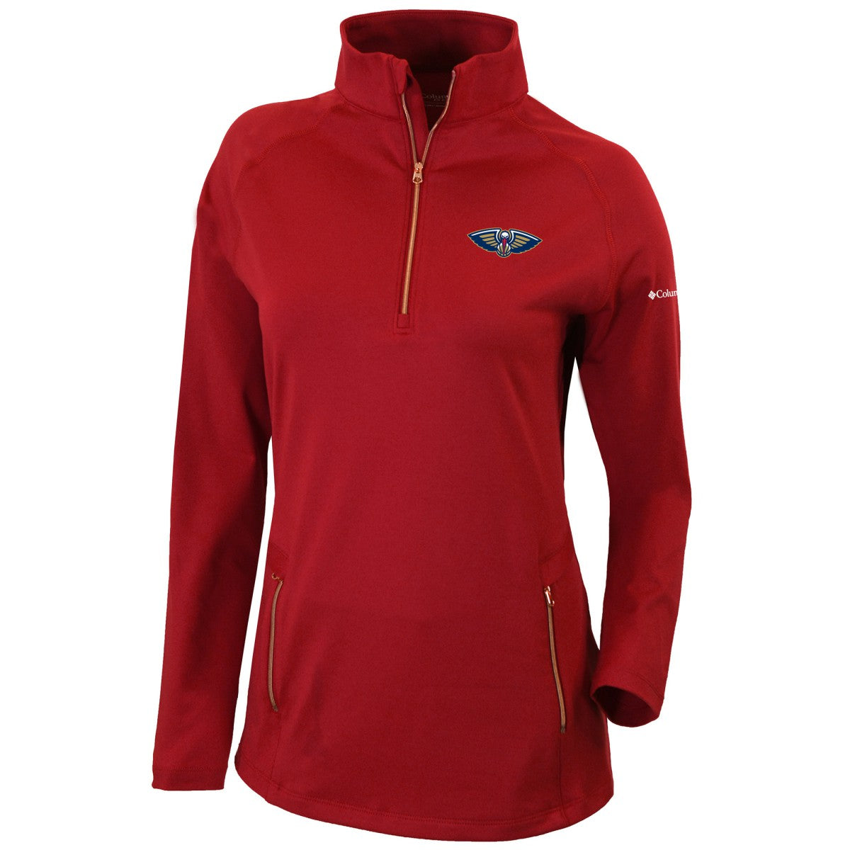 New Orleans Pelicans Women's Omni-Wick Outward Nine Quarter-Zip Pullover Top Red - NBA
