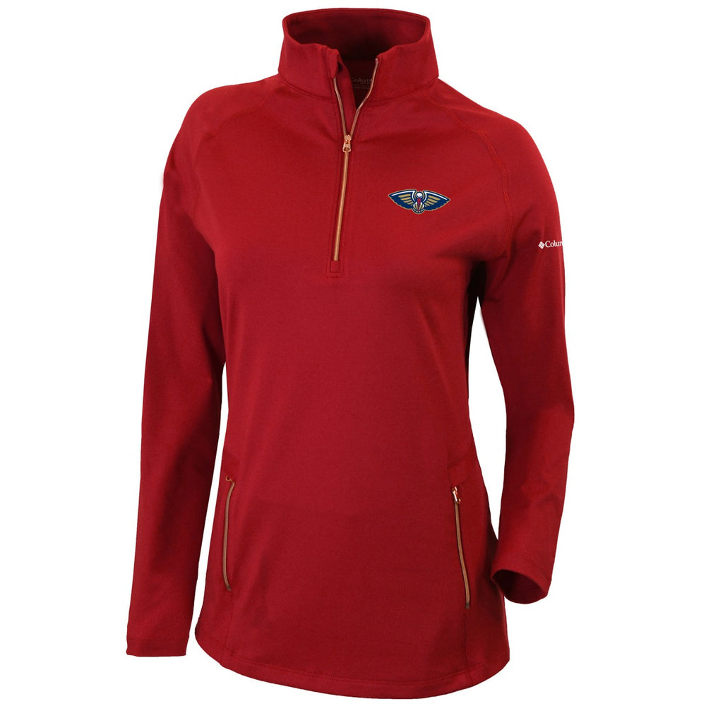 New Orleans Pelicans Women's Omni-Wick Outward Nine Quarter-Zip Pullover Top Red - NBA