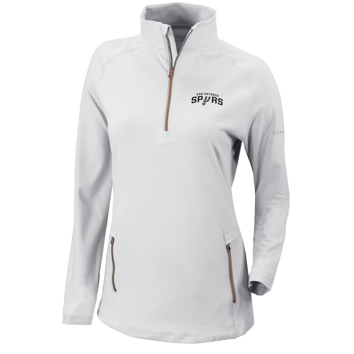 San Antonio Spurs Women's Omni-Wick Outward Nine Quarter-Zip Pullover Top White - NBA