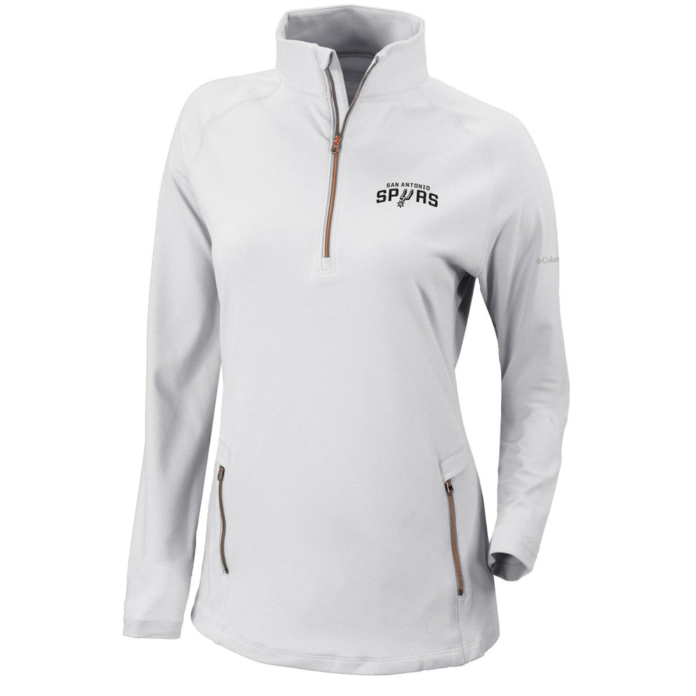 San Antonio Spurs Women's Omni-Wick Outward Nine Quarter-Zip Pullover Top White - NBA
