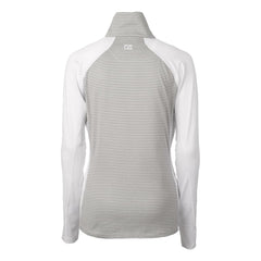 San Francisco 49ers Cutter & Buck Women's Helmet Logo DryTec Forge Tonal Stripe Stretch Half-Zip Top White | NFL