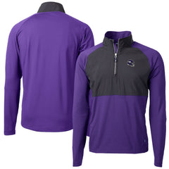 Minnesota Vikings Cutter & Buck Helmet Adapt Eco Knit Hybrid Recycled Quarter-Zip Pullover Top Purple | NFL