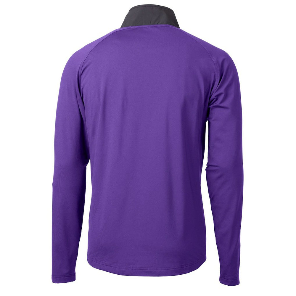 Minnesota Vikings Cutter & Buck Helmet Adapt Eco Knit Hybrid Recycled Quarter-Zip Pullover Top Purple | NFL