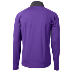 Minnesota Vikings Cutter & Buck Helmet Adapt Eco Knit Hybrid Recycled Quarter-Zip Pullover Top Purple | NFL