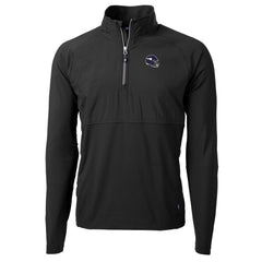 Minnesota Vikings Cutter & Buck Helmet Adapt Eco Knit Hybrid Recycled Quarter-Zip Pullover Top Black | NFL