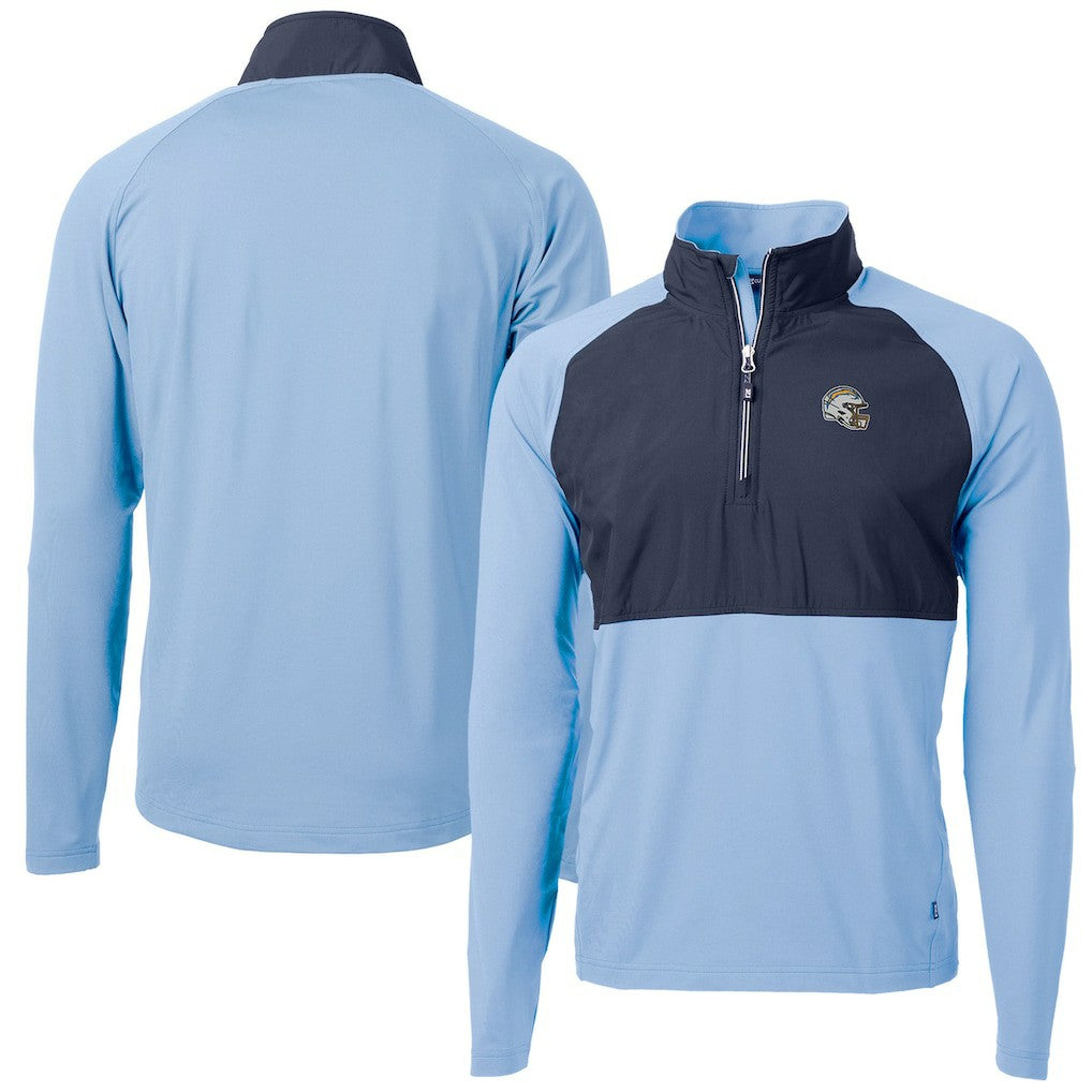 Los Angeles Chargers Cutter & Buck Helmet Adapt Eco Knit Hybrid Recycled Quarter-Zip Pullover Top Purple | NFL