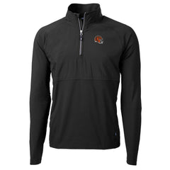 Cincinnati Bengals Cutter & Buck Helmet Adapt Eco Knit Hybrid Recycled Quarter-Zip Pullover Top Black | NFL