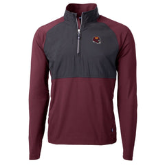 Washington Commanders Cutter & Buck Helmet Adapt Eco Knit Hybrid Recycled Quarter-Zip Pullover Top Burgundy | NFL