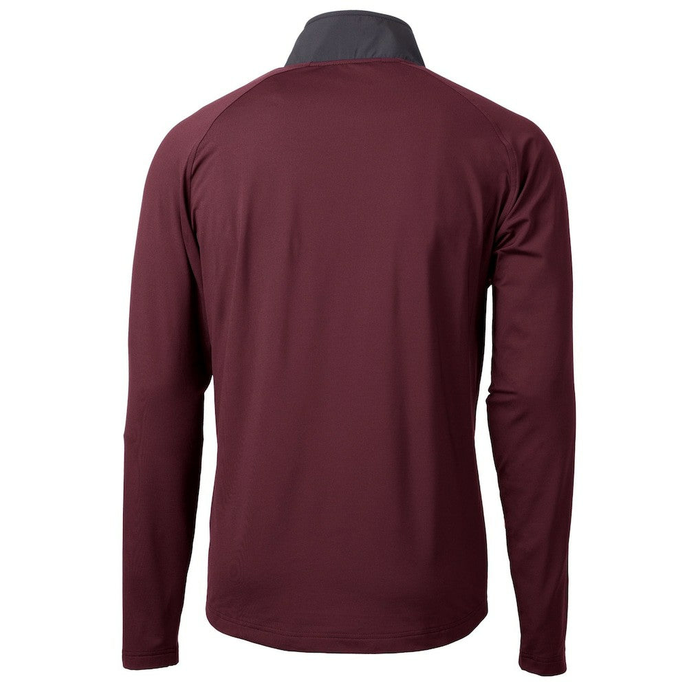 Washington Commanders Cutter & Buck Helmet Adapt Eco Knit Hybrid Recycled Quarter-Zip Pullover Top Burgundy | NFL