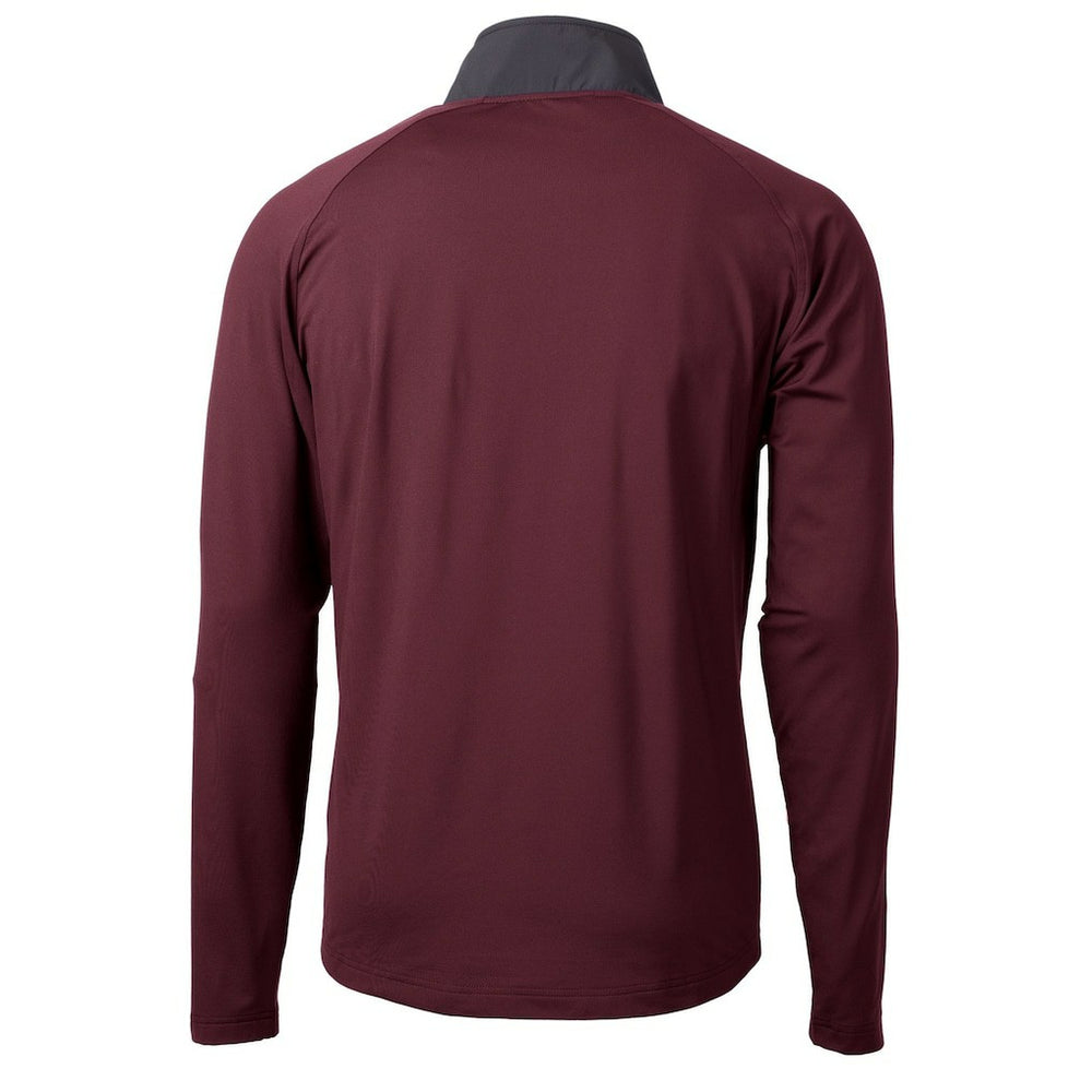 Washington Commanders Cutter & Buck Helmet Adapt Eco Knit Hybrid Recycled Quarter-Zip Pullover Top Burgundy | NFL