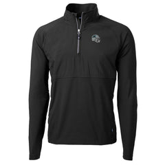 Carolina Panthers Cutter & Buck Helmet Adapt Eco Knit Hybrid Recycled Quarter-Zip Pullover Top Black | NFL