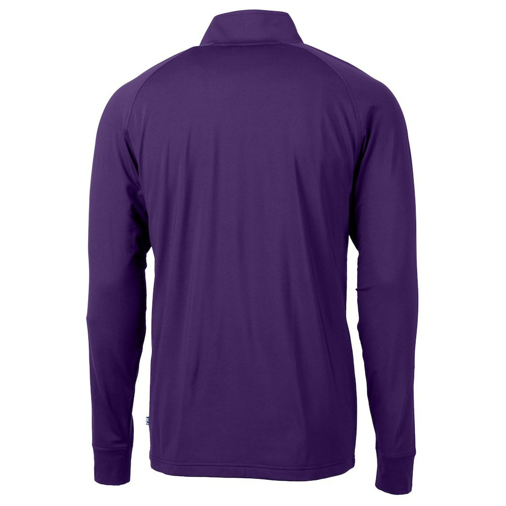 Minnesota Vikings Cutter & Buck Helmet Adapt Eco Knit Stretch Recycled Quarter-Zip Pullover Top Purple | NFL