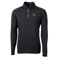 Kansas City Chiefs Cutter & Buck Helmet Adapt Eco Knit Stretch Recycled Quarter-Zip Pullover Top Black | NFL