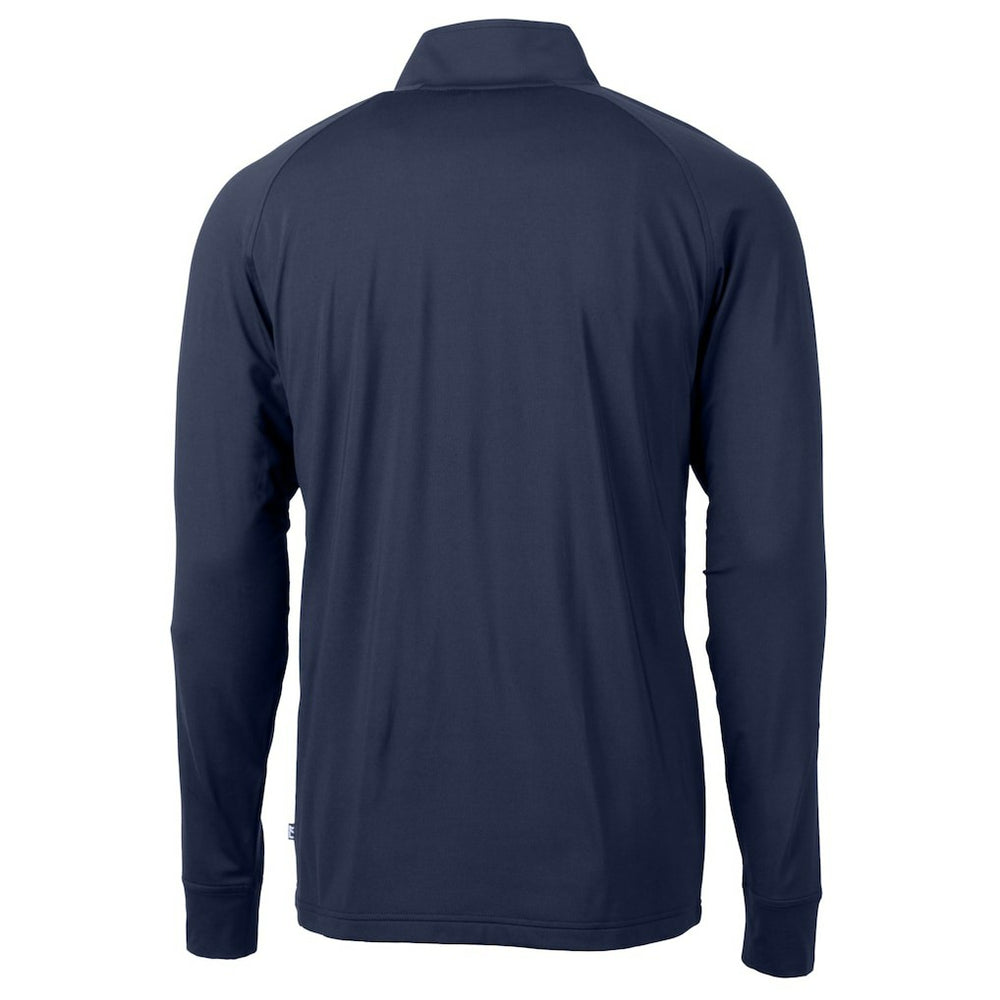 Chicago Bears Cutter & Buck Helmet Adapt Eco Knit Stretch Recycled Quarter-Zip Pullover Top Navy | NFL