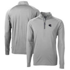 Chicago Bears Cutter & Buck Helmet Adapt Eco Knit Stretch Recycled Quarter-Zip Pullover Top Silver | NFL