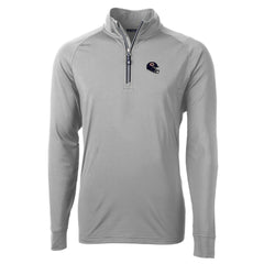 Chicago Bears Cutter & Buck Helmet Adapt Eco Knit Stretch Recycled Quarter-Zip Pullover Top Silver | NFL