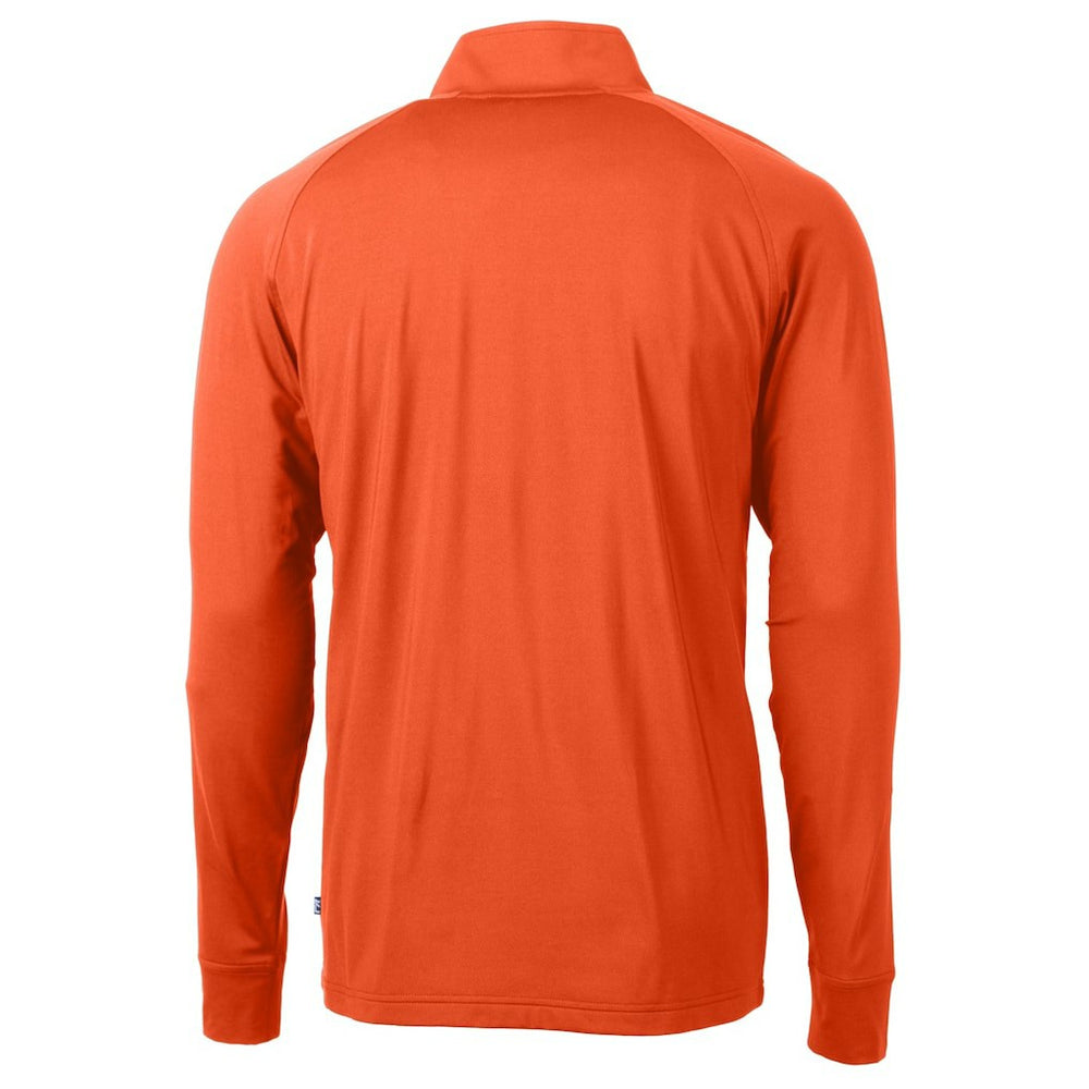 Cincinnati Bengals Cutter & Buck Helmet Adapt Eco Knit Stretch Recycled Quarter-Zip Pullover Top Orange | NFL