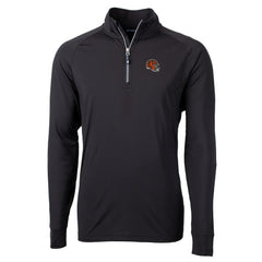 Cincinnati Bengals Cutter & Buck Helmet Adapt Eco Knit Stretch Recycled Quarter-Zip Pullover Top Black | NFL