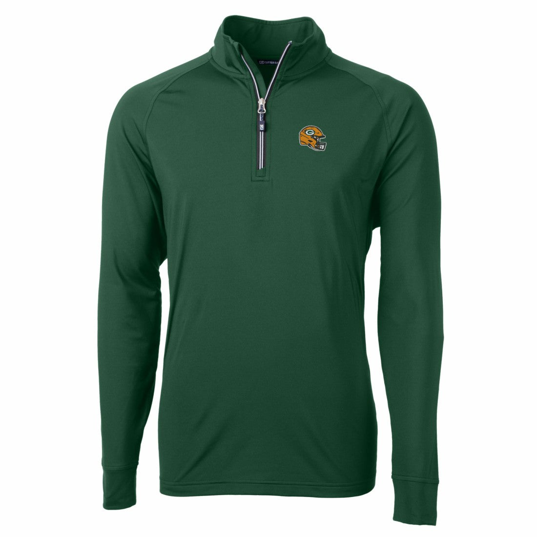 Green Bay Packers Cutter & Buck Helmet Adapt Eco Knit Stretch Recycled Quarter-Zip Pullover Top Green | NFL