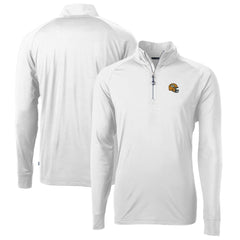 Green Bay Packers Cutter & Buck Helmet Adapt Eco Knit Stretch Recycled Quarter-Zip Pullover Top White | NFL