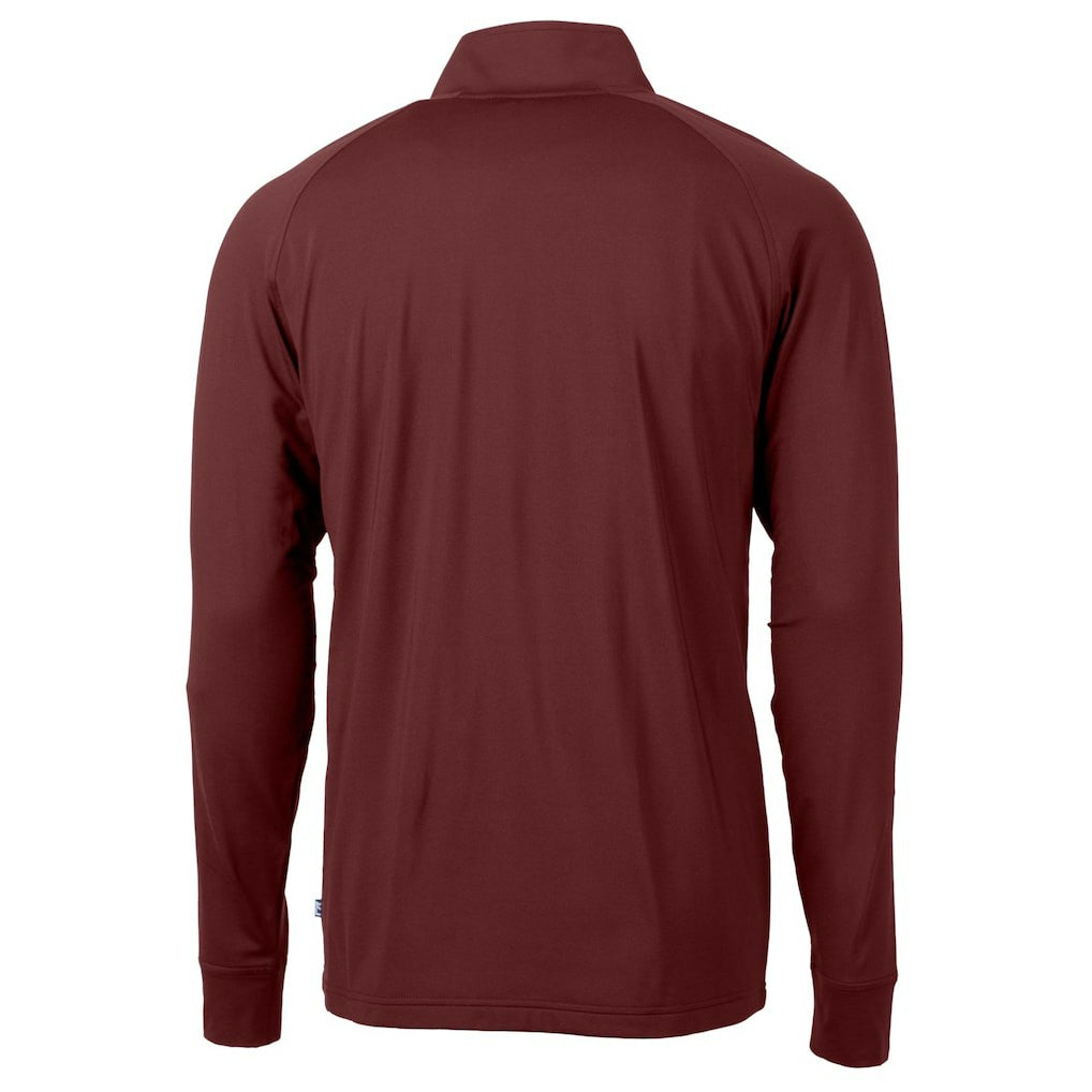 Washington Commanders Cutter & Buck Helmet Adapt Eco Knit Stretch Recycled Quarter-Zip Pullover Top Burgundy | NFL