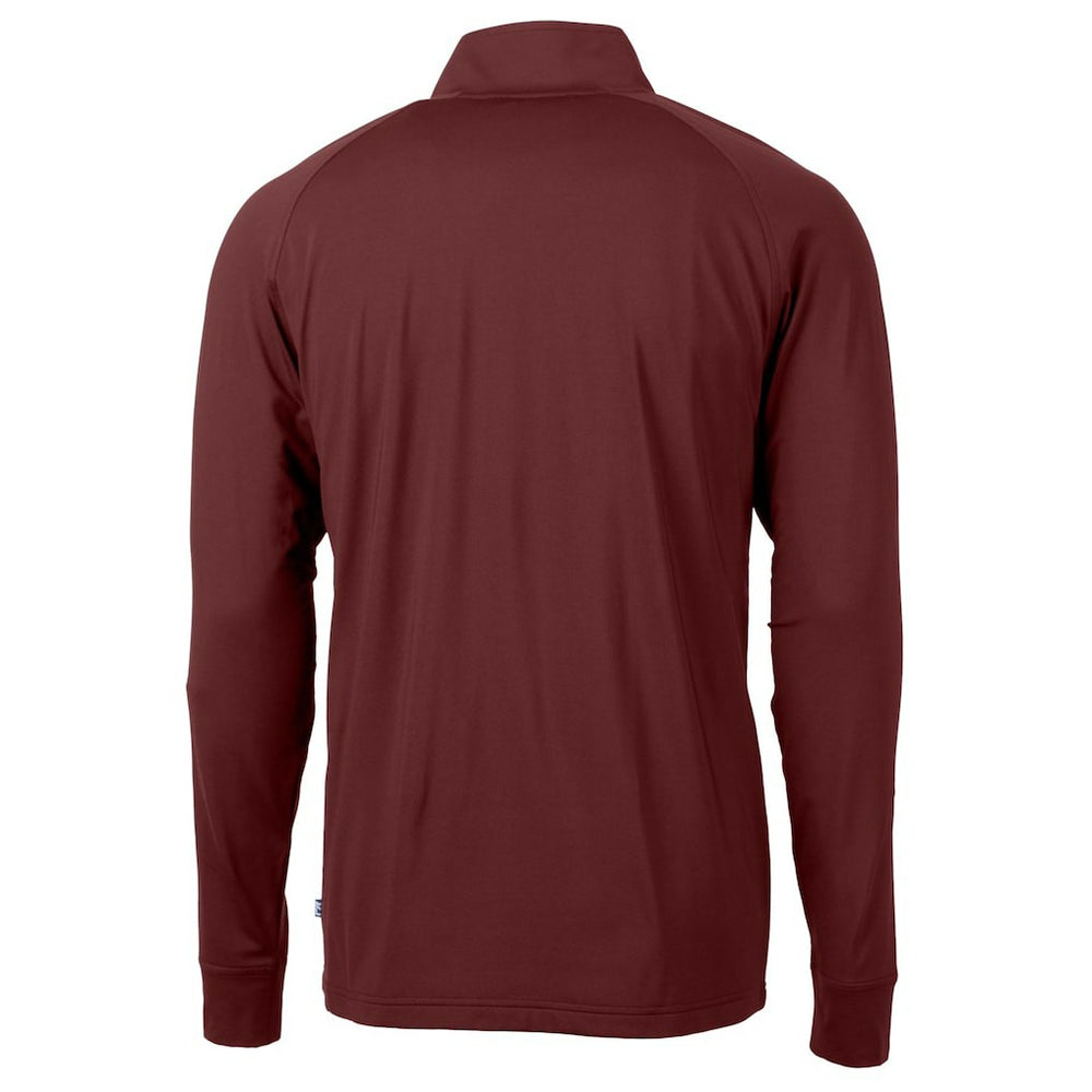 Washington Commanders Cutter & Buck Helmet Adapt Eco Knit Stretch Recycled Quarter-Zip Pullover Top Burgundy | NFL