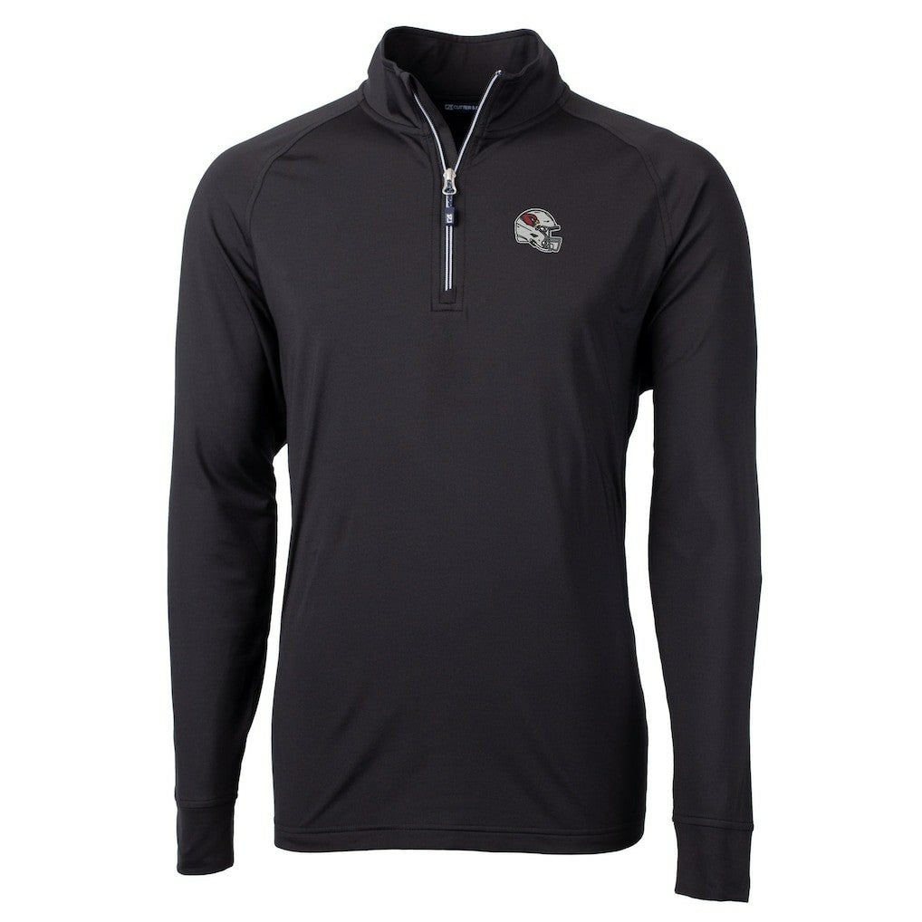 Arizona Cardinals Cutter & Buck Helmet Adapt Eco Knit Stretch Recycled Quarter-Zip Pullover Top Black | NFL