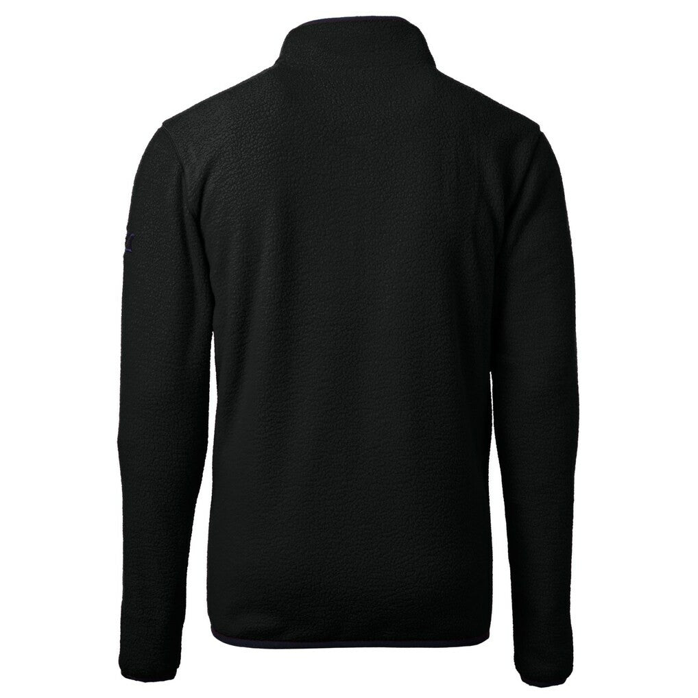 Minnesota Vikings Cutter & Buck Helmet Cascade Eco Sherpa Fleece Quarter-Zip Pullover Jacket Black | NFL