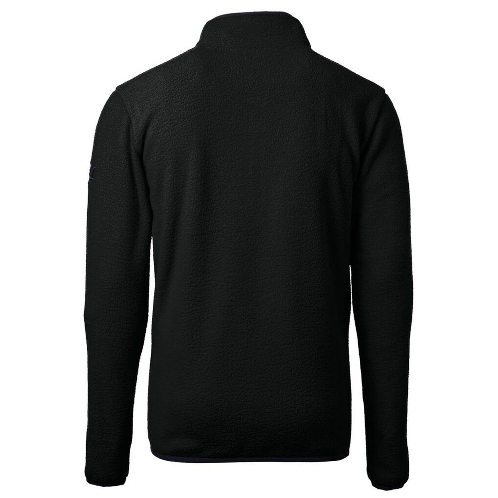 Minnesota Vikings Cutter & Buck Helmet Cascade Eco Sherpa Fleece Quarter-Zip Pullover Jacket Black | NFL