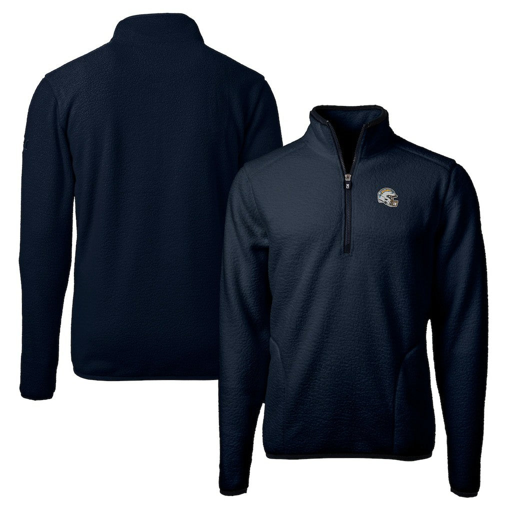Los Angeles Chargers Cutter & Buck Helmet Cascade Eco Sherpa Fleece Quarter-Zip Pullover Jacket Navy | NFL